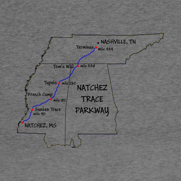 Route Map Design, The Natchez Trace Parkway by numpdog